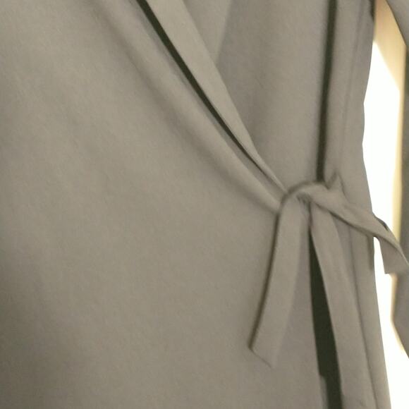 Zara Woman Wrap Dress Size XS Black Long Sleeve Tie At Waist Knee Length Career - Picture 7 of 11